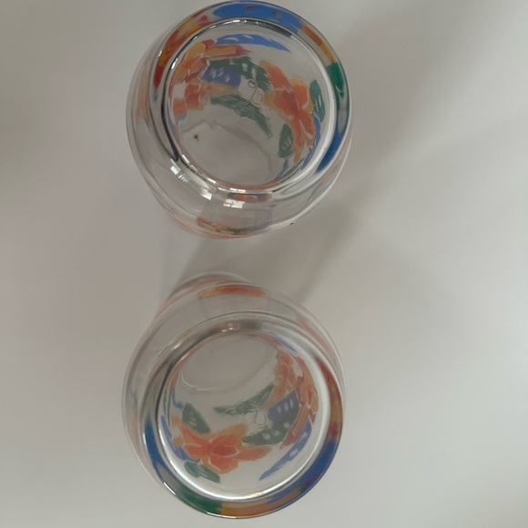 Vintage 1980's Libbey Tropical Flower Glass Set of 2 - Picture 6 of 7